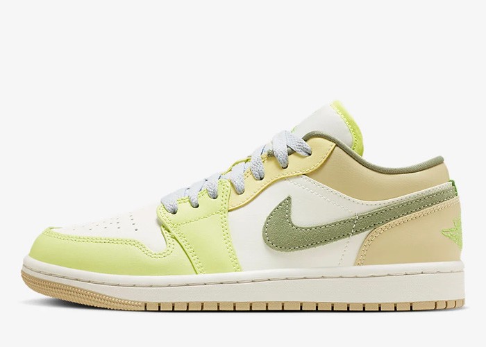 Air Jordan 1 Low Sail White Oil Green - FD9906-131