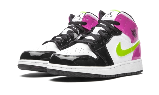 Air Jordan 1 Mid White Black Cyber Pink (GS) - CZ9835-100